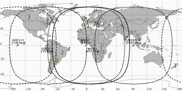 GEOSAR Satellite Coverage Dec 2008